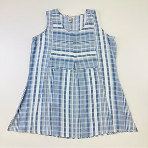 Cotton beach dress coverup cotton stripe check sleeveless  Large Parsley & Sage